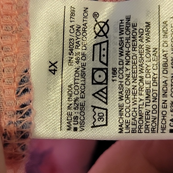 Old Navy Pink and Blue Patterned Cottagecore Blouse NWT Size 4X - Picture 5 of 5